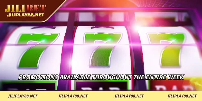 Promotions available throughout the entire week